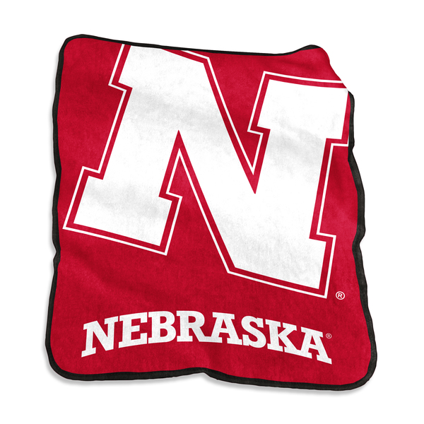 Logo Brands Nebraska Raschel Throw 182-26A